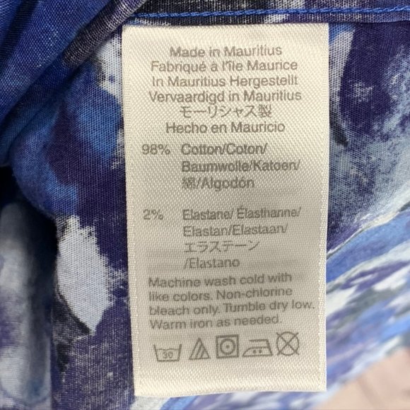 J. Crew Watercolor Blue Camo Print Slim Fit Button - Picture 8 of 12